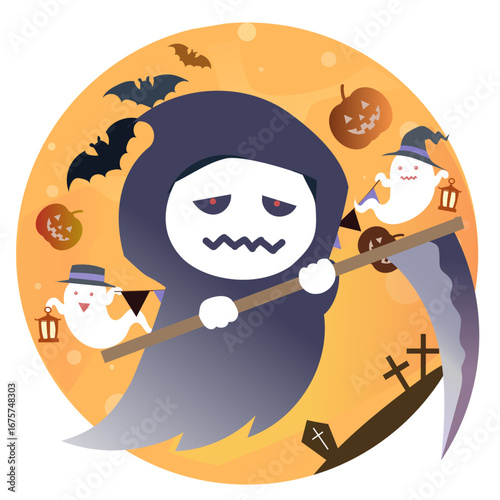 かわいいハロウィンの死神
