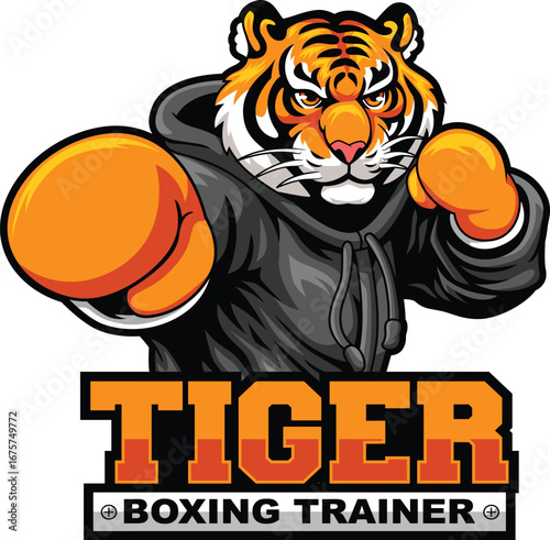 Tiger Boxing Trainer Concept Logo