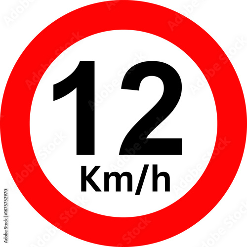 Speed Limit 12 Sign Vector