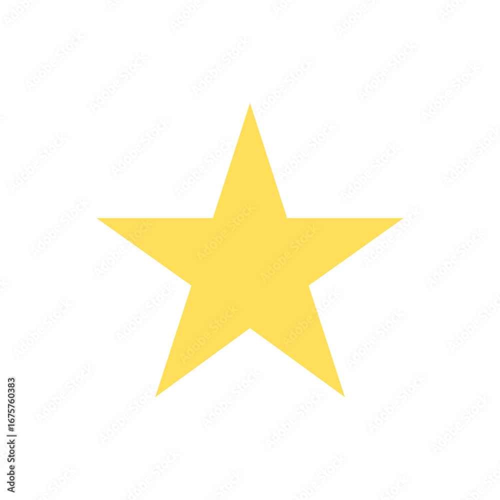 Obraz premium Yellow Star Icon – Solid Five Pointed Shape