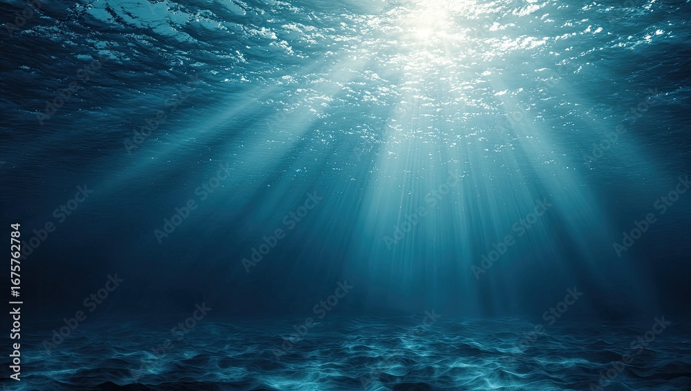 Naklejka premium Underwater Sunlight Beams (1)