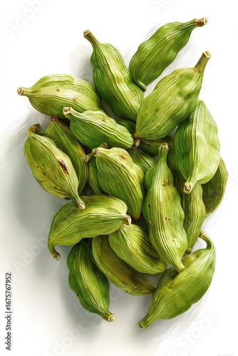 Wallpaper Mural Pile Of Green Cardamom Pods On White Background Torontodigital.ca