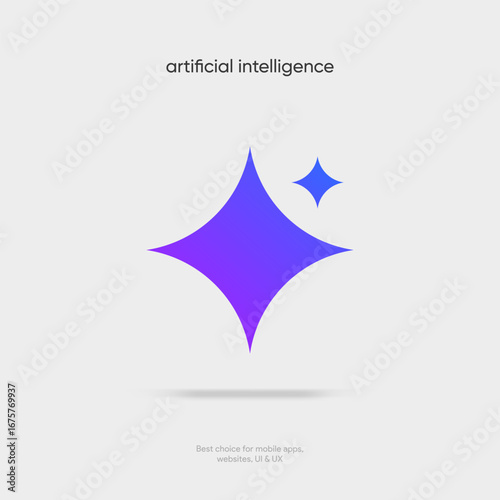 Generate AI button symbol. Artificial intelligence sign button. Machine learning generator and generate text and image press button prompt. Magic stars symbol. Chat brain assistant