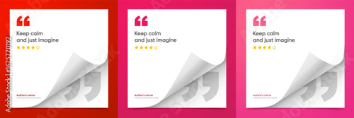 3D bubble testimonial banner, quote, infographic. Social media post template designs for quotes. Empty speech bubbles, quote bubbles and text box. Vector Illustration EPS10.