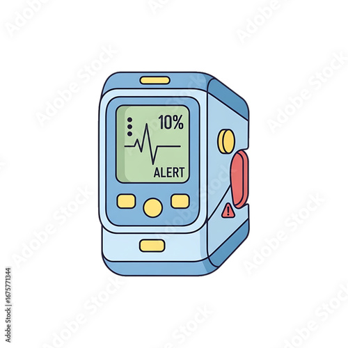 Glucometer device measuring blood sugar level.