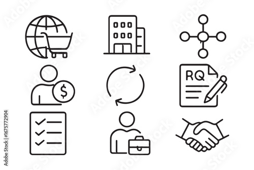 Uniform collection of logistics icons