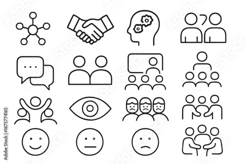 Geometric professional collaboration pack design elements