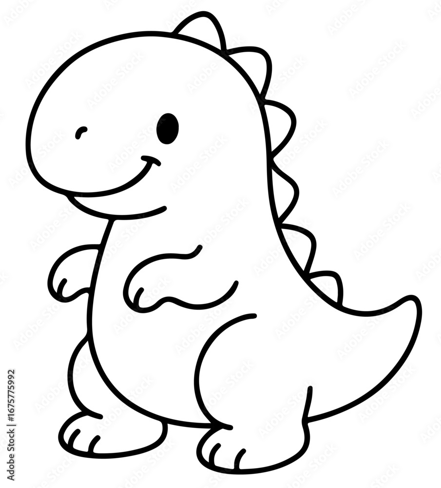 Fototapeta premium Dinosaur Outline Vector Line Art Coloring page for Kids