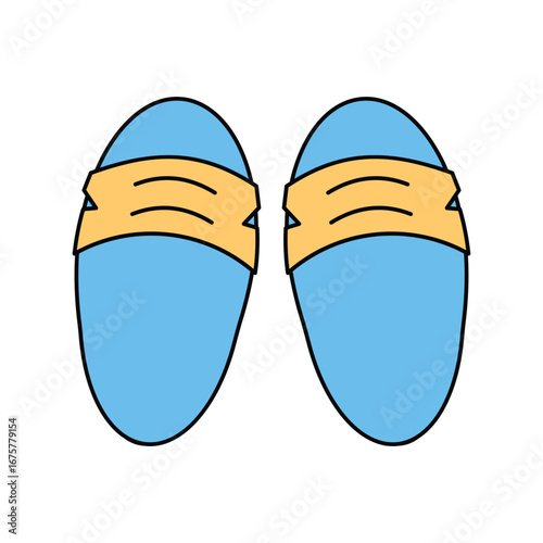 Flip Flops lineal color line icon with white background vector stock illustration