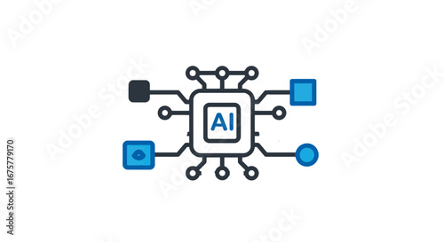 Artificial intelligence ai neural network machine learning data science technology innovation concept on transparent background