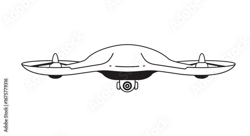 Aerial drone technology innovation unmanned vehicle quadcopter aviation surveillance system design concept on transparent background