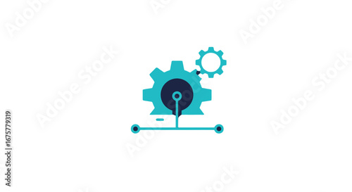 Gear mechanism machinery engineering technology industrial cogwheel machine part system process design on transparent background