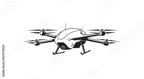 Aerial vehicle technology unmanned aircraft system drone innovation futuristic design concept on transparent background