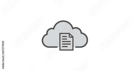 Cloud computing document storage data backup file management system technology information network service on transparent background