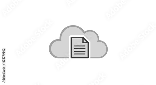 Cloud data file storage document computing network technology information system service backup safety on transparent background