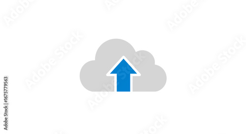 Cloud upload data transfer storage backup computing network technology service system platform solution on transparent background