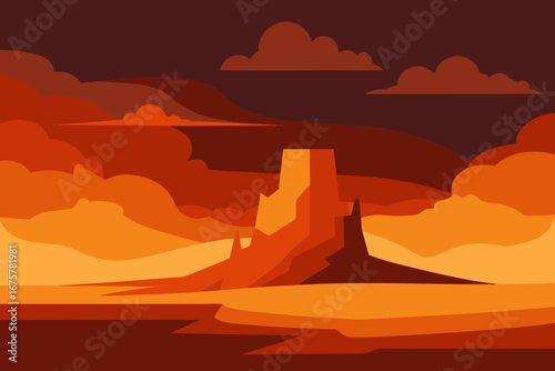 desert landscape vector illustration