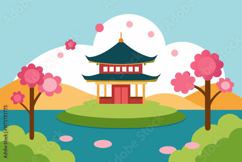 japanese castle in the garden