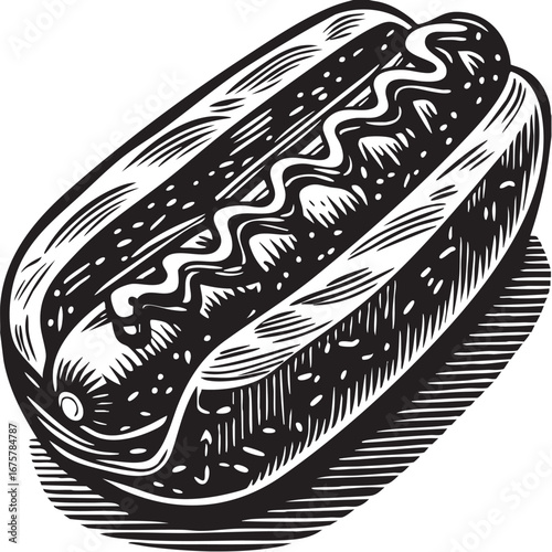 tasty and delicious hotdog vector illustration