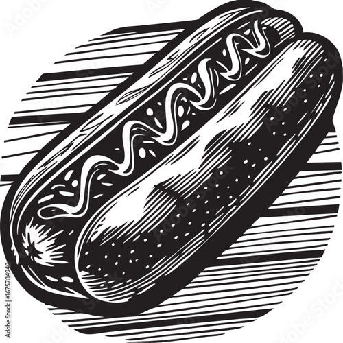 tasty and delicious hotdog vector illustration
