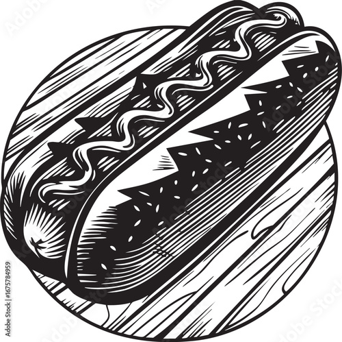 tasty and delicious hotdog vector illustration