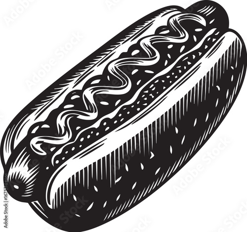 tasty and delicious hotdog vector illustration