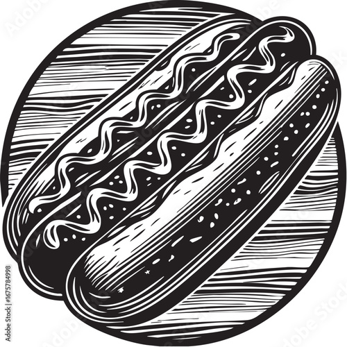 tasty and delicious hotdog vector illustration