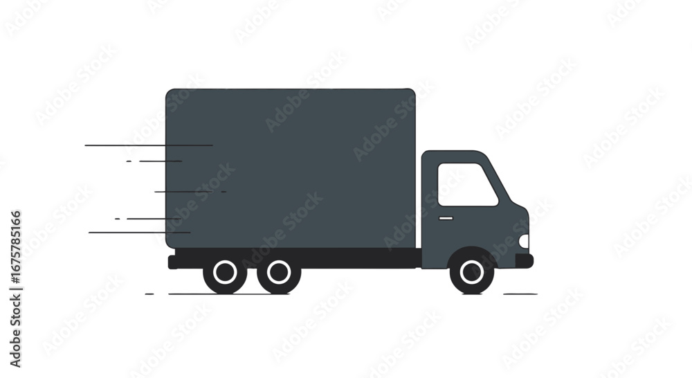 Delivery van transport vehicle shipping service logistics grey truck fast moving goods distribution on transparent background Delivery van transport vehicle shipping service logistics grey truck fast moving goods distribution on transparent background