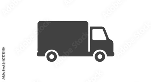 Delivery vehicle transport service cargo van moving truck logistics shipping freight transportation icon on transparent background
