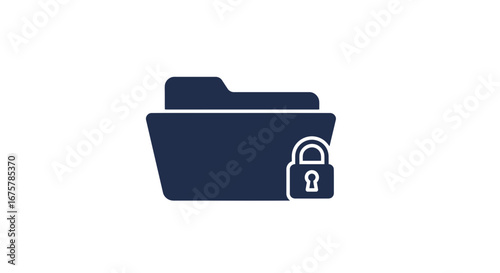 Data security folder protection file privacy confidential information safety lock icon vector graphic on transparent background