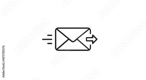 Sending email message notification icon communication concept digital marketing newsletter promotion graphic on transparent background