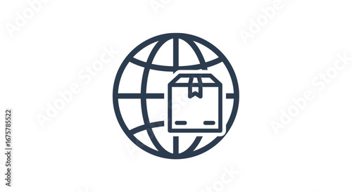 Global shipping logistics worldwide delivery international trade export import service on transparent background