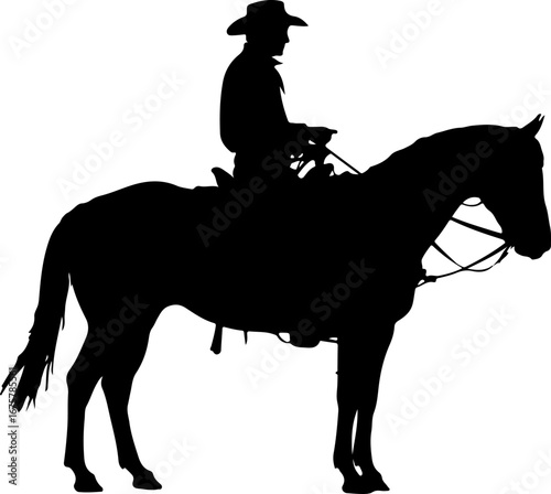 American Cowboy Riding A Horse Vector