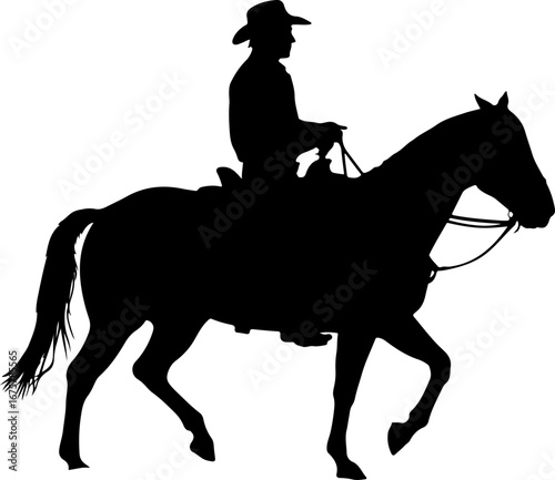 American Cowboy Riding A Horse Vector