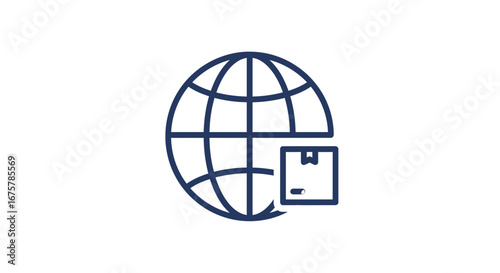 Global shipping logistics worldwide delivery international trade export import service network supply chain on transparent background