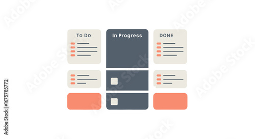 Task management workflow board project management to do in progress done organization productivity on transparent background