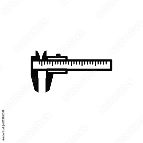 Vector art of caliper icon for precise measurement and engineering