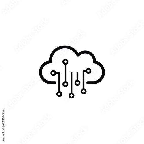 Vector art of cloud computing icon for digital technology and network