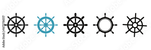 Steering wheel of the ship, Boat wheel Vector

