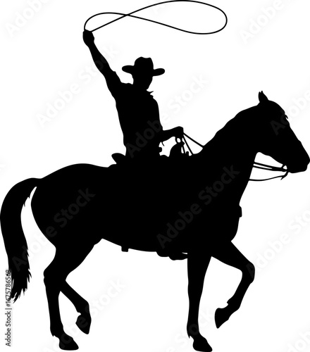 American Cowboy Riding A Horse Vector