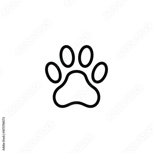 Vector art of paw print icon of a domestic animal such as a dog or cat