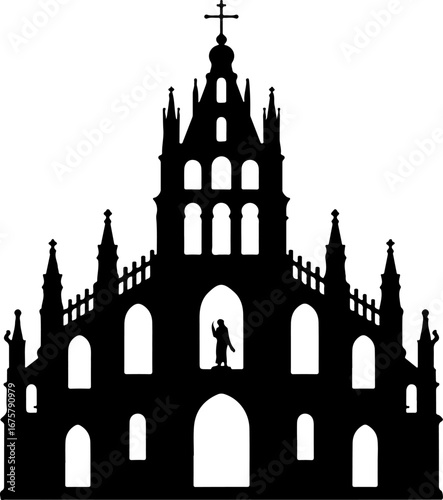 Prague Church Vector Art, Parroquia de San Miguel Arcángel