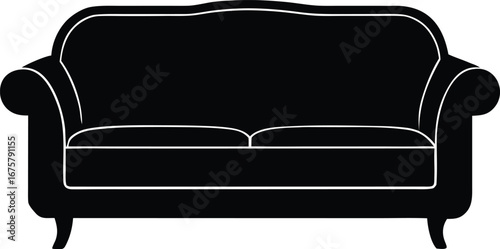 sofa silhouette icon.