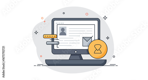 Computer data profile user interface design application account information online access digital security on transparent background