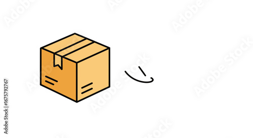 Cardboard box package delivery shipping container product packaging service moving logistics commerce on transparent background