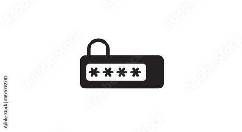 Security password protection safety privacy access authentication data lock secure code asterisk key on transparent background