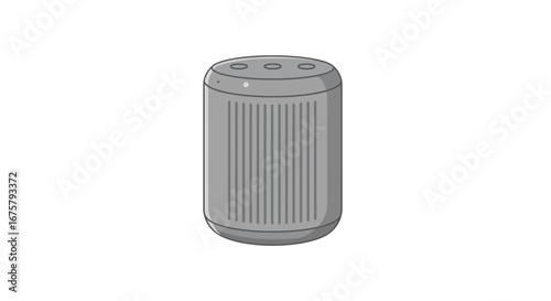 Gray smart speaker device digital assistant voice recognition technology home automation gadget electronic on transparent background