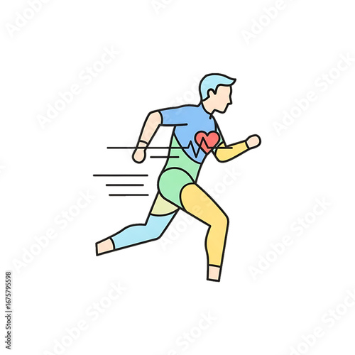 Running athlete symbolizing fitness and health.