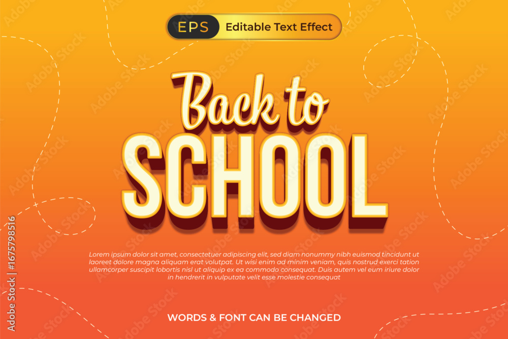 Fototapeta premium Back to School with Text Effect