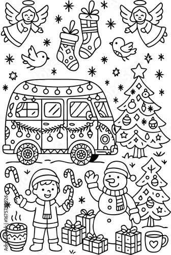 Christmas Coloring Pages for Kids & Adults | Santa, Reindeer, Snowman & Holiday Fun